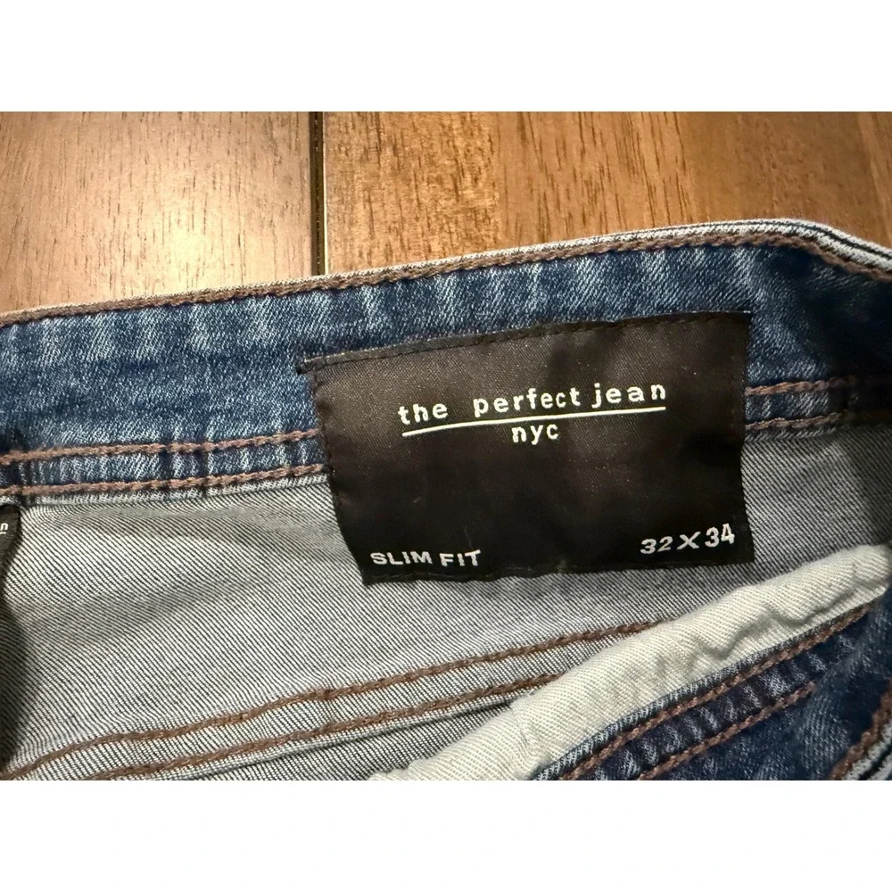The Perfect Jean NYC Mens Slim Fit Medium Wash Blue Denim Jeans 32x34 - Picture 6 of 6